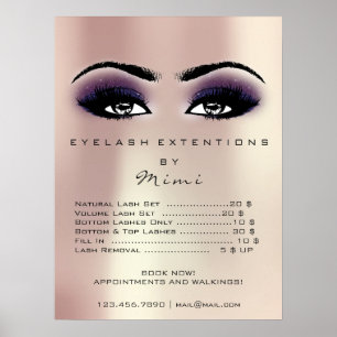 Poster Rose Rose Violet Peau Maquillage Yeux Lashes Prix