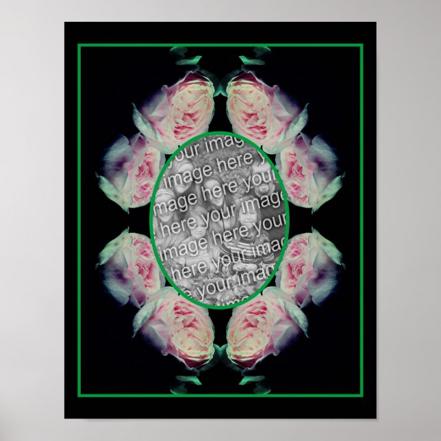 Poster Rose Roses Abstrait Cadre Ajouter Votre Photo (Devant)