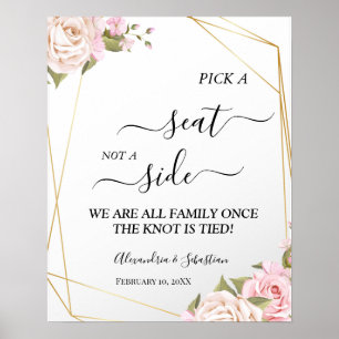 Poster Rose Roses Choisir un siège pas un Mariage latéral