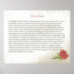 Poster Rose rouge de DESIDERATA