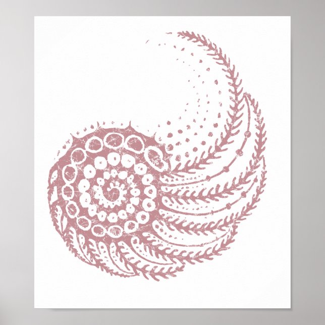 Poster Rose spirale organique (Devant)