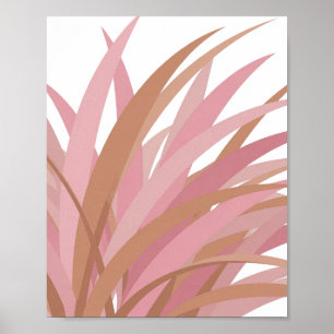 Poster Rose Spirituel FEUILLES ROSES SUR FOND NOIR