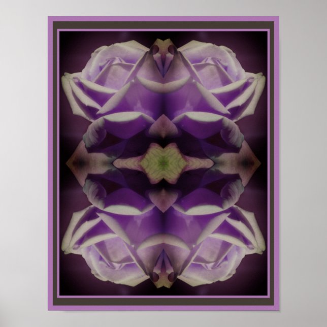 Poster Rosebud pourpre Abstrait (Devant)