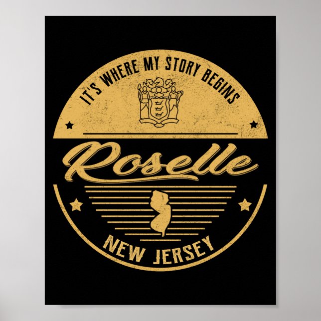 Poster Roselle New Jersey Its Where My Story Begins _1  (Devant)