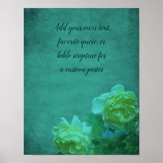 Poster Roses Ajoutez Votre Propre Texte Ou Citer Personna (Devant)