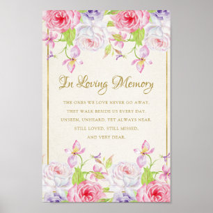 Poster Roses and Gold Confetti Wedding Memorial