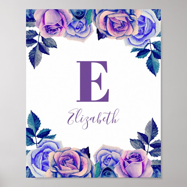 Poster Roses bleus et violets. Monographie de la petite f (Devant)