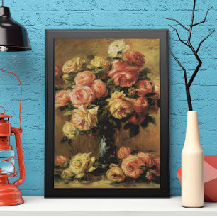 Poster Roses dans un vase par Pierre Renoir, Beaux-arts v