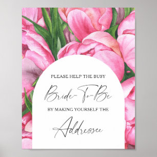 Poster Roses de pivoine - Aide l'affiche d'adresse de la