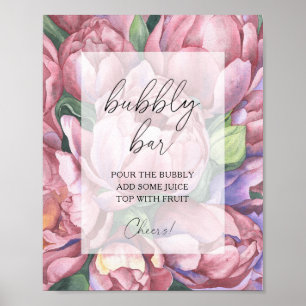 Poster Roses de pivoine d'aquarelle - barre mousseuse