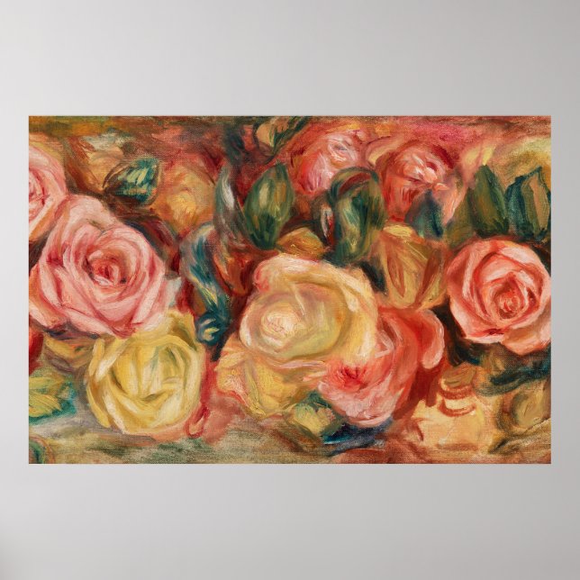 Poster Roses de Renoir Impressionist Painting (Devant)