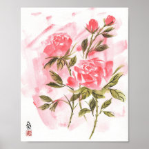 Roses écarlates dans la lumière du matin