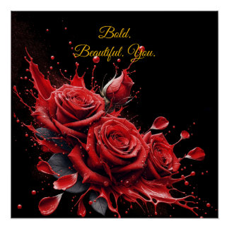Poster Roses en fleur - Anniversaire élégant