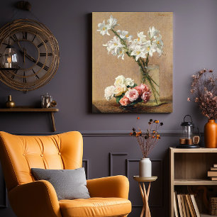 Poster Roses et lys