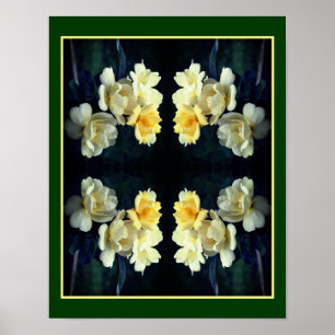 Poster Roses jaunes en fleurs reflètent l'art de la natur