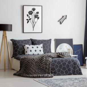 Poster Roses minimalistes d'encre Abstrait d'art floral e