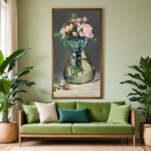 Poster Roses mousseuses dans un vase