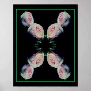 Poster Roses roses pair art floral abstrait