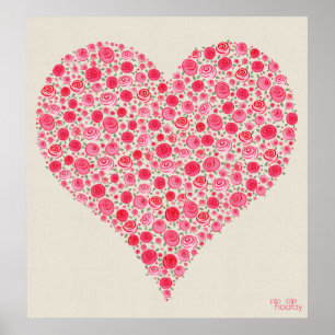 Poster Roses Roses Roses Roses Roses Aimer Peinture Coeur