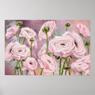 Poster Roses roses - Spécial pour vous - Peinture origina