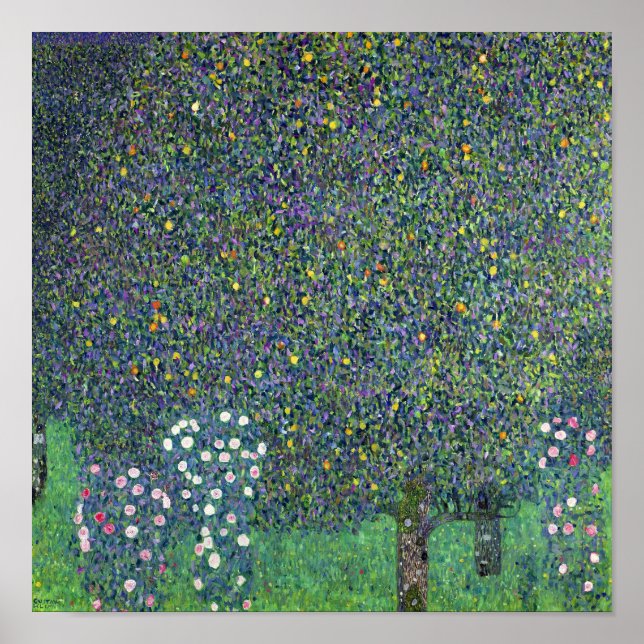 Poster Roses sous les arbres, c.1905 (Devant)