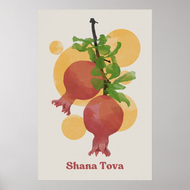 Poster Rosh Hashana Shana Tova Nouvel An juif (Devant)