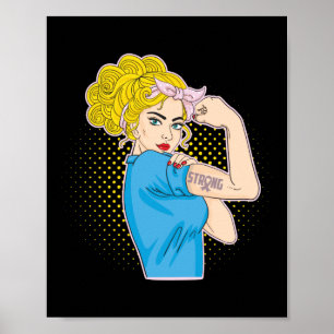 Poster Rosie forte Le Riveter Sensibilisation au cancer d