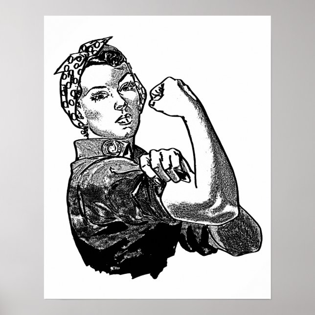 Poster Rosie La Feministe Riveter (Version Solid-Fill) (Devant)