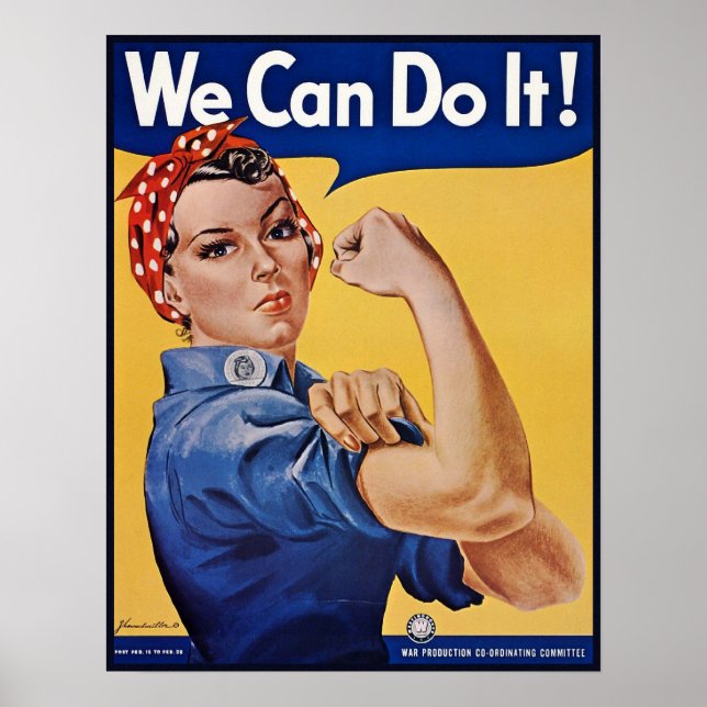 Poster Rosie le Riveter Des femmes fortes dans la main-d' (Devant)