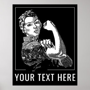 Poster Rosie-Le-Riveter Graphic Line Art Personnalisable