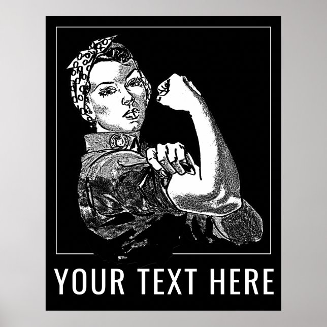 Poster Rosie-Le-Riveter Graphic Line Art Personnalisable (Devant)