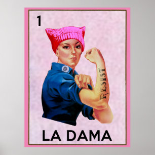 Poster Rosie le Riveter résiste à La Dama Loteria