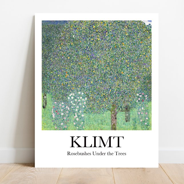 Poster Rosiers sous les arbres par Gustav Klimt (Klimt's Blooming Beauty: "Rosebushes Under the Trees". Art Deco masterpiece)