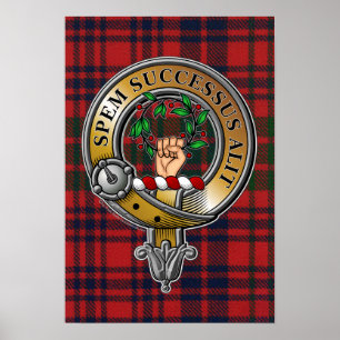 Poster Ross Tartan & Badge