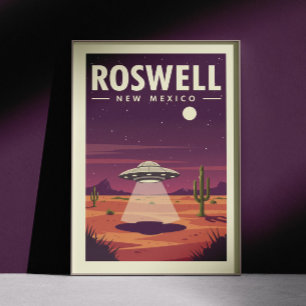 Poster Roswell Nouveau-Mexique vintage