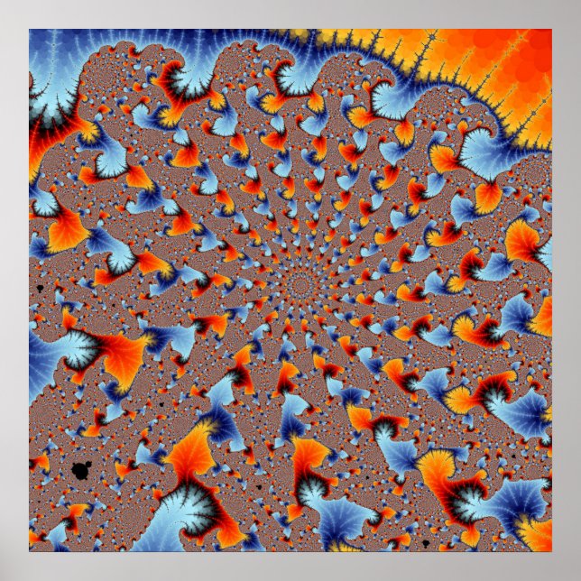 Poster Rote Blaue Flammen (Vorne)