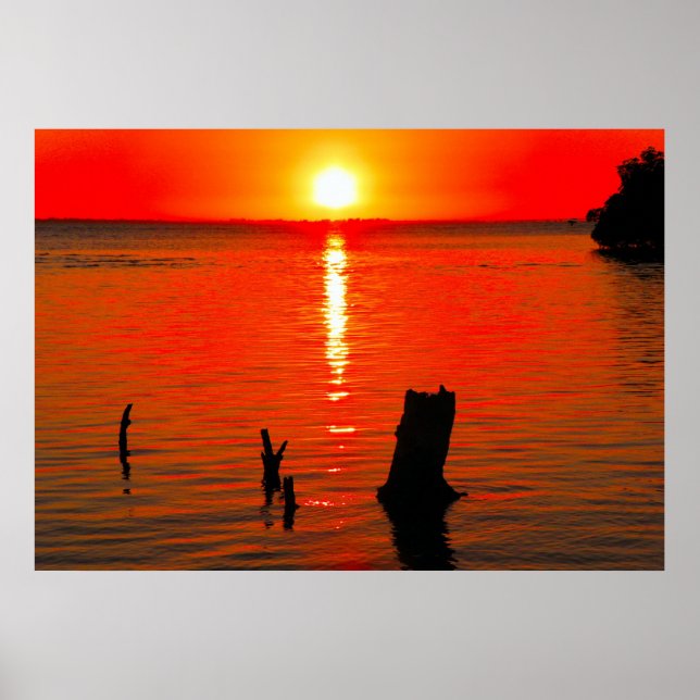 Poster, roter Sonnenuntergang Poster (Vorne)