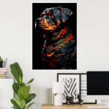 Rottweiler dans l'attrait cérémoniel guerrier