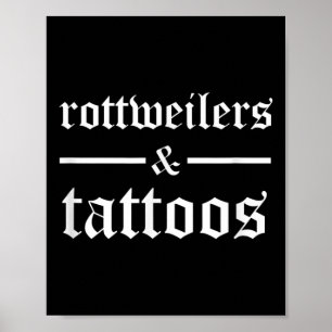 Poster Rottweilers Et Tatouages Drôle Propriétaire De Chi