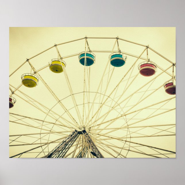 Poster Roue colorée Retro Ferris (Devant)