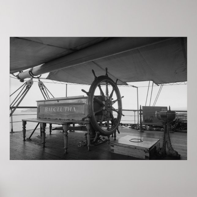 Poster Roue de direction du navire à voile (Devant)