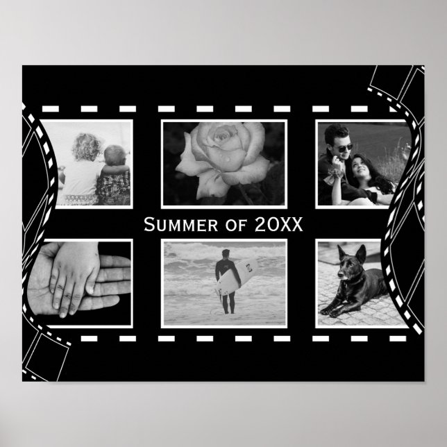 Poster Roue de film noir et blanc (Devant)