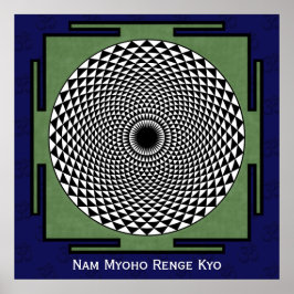 Poster Roue de méditation de fleurs lotus