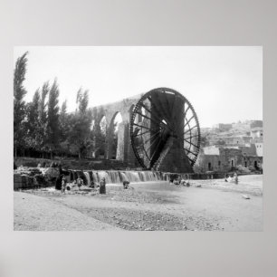Poster Roue d'eau syrienne, les années 1900 tôt