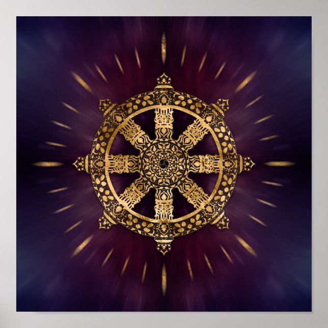 Poster Roue Dharma - Dharmachakra (Devant)