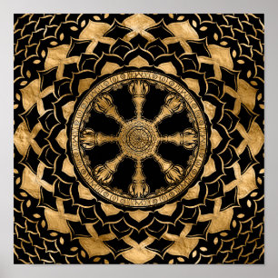 Poster Roue Dharma - Dharmachakra