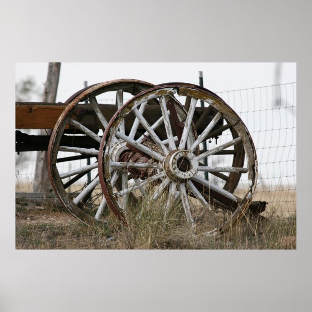 Poster Roue Wagon antique (Devant)