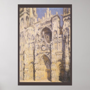 Poster Rouen Cathedral, Harmony Blue Gold by Claude Monet