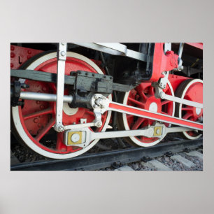 Poster Roues de locomotive à vapeur