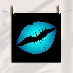 Poster Rouge à lèvres bleu